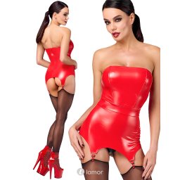 * NOIR handmade Bombshell Fierce Corset-Belt Rood, F368