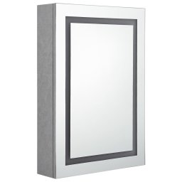 vidaXL Badkamerkast met spiegel en LED 50x13x70 cm betongrijs