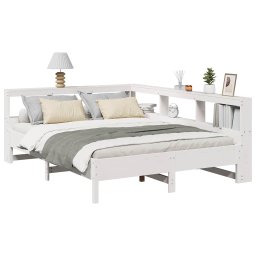 vidaXL Bed met boekenkast zonder matras grenenhout wit 140x200 cm