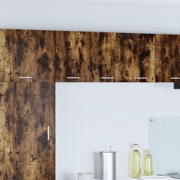 vidaXL Hangkast 2 st Gerookte Eik en Wit Bewerkt hout