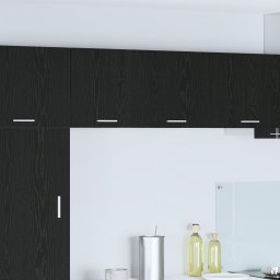 vidaXL Hangkast 2 st Zwarte Eik en Wit Bewerkt hout