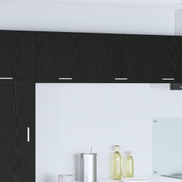 vidaXL Hangkast 2 st Zwarte Eik en Wit Bewerkt hout