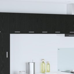 vidaXL Hangkast 2 st Zwarte Eik en Wit Bewerkt hout