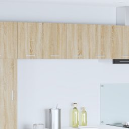 vidaXL Hangkast 2 st Sonoma Eik en Wit Bewerkt hout
