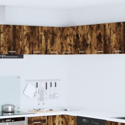 vidaXL Hangkast Gerookte Eik en Wit 57 x 57 x 40 cm Bewerkt hout