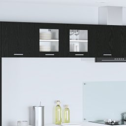vidaXL Hangkast 2 st Zwart Eiken Bewerkt hout