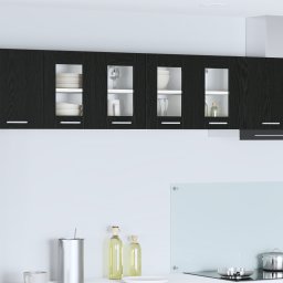 vidaXL Hangkast 2 st Zwart Eiken Bewerkt hout