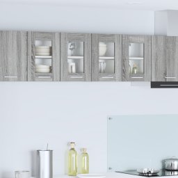 vidaXL Hangkast 2 st Grijs Sonoma Bewerkt hout
