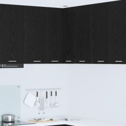 vidaXL Hangkast Zwarte Eik en Wit 57 x 57 x 80 cm Bewerkt hout