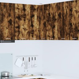 vidaXL Hangkast Gerookte Eik en Wit 57 x 57 x 80 cm Bewerkt hout