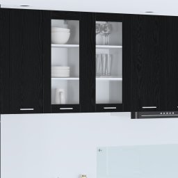 vidaXL Hangkast 2 st Zwart Eiken Bewerkt hout