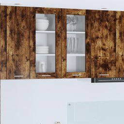 vidaXL Hangkast 2 st Gerookt eiken Bewerkt hout