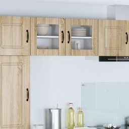 vidaXL Wandglas cabinet LUCCA 2 st Sonoma Eiken Bewerkt hout