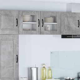 vidaXL Wandglas cabinet LUCCA 2 st Betongrijs Bewerkt hout