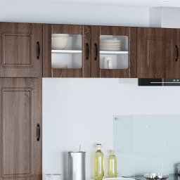vidaXL Wandglas cabinet LUCCA Bruin eiken 40 x 31 x 40 cm Bewerkt hout