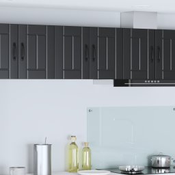 vidaXL Wandkast LUCCA 2 st Zwart Bewerkt hout