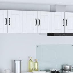 vidaXL Wandkast LUCCA 2 st Hoogglans Wit Bewerkt hout