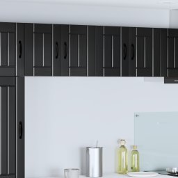 vidaXL Wandkast LUCCA 2 st Zwart Bewerkt hout