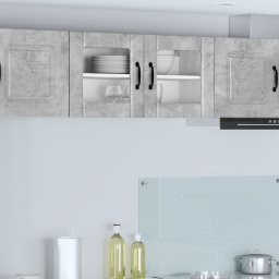 vidaXL Wandglas cabinet LUCCA Betongrijs 80 x 31 x 40 cm Bewerkt hout