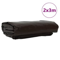 vidaXL Zeil 650g / m² Bruin 2 x 3 m Canvas met PVC-coating