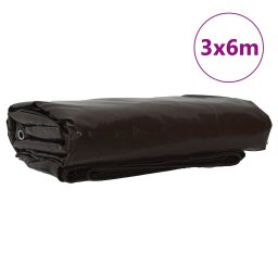 vidaXL Zeil 650g / m² Bruin 3 x 6 m Canvas met PVC-coating