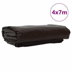 vidaXL Zeil 650g / m² Bruin 4 x 7 m Canvas met PVC-coating