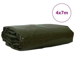 vidaXL Zeil 650g / m² Olijf Groen 4 x 7 m Canvas met PVC-coating