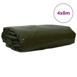 vidaXL Zeil 650g / m² Olijf Groen 4 x 8 m Canvas met PVC-coating