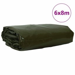vidaXL Zeil 650g / m² Olijf Groen 6 x 8 m Canvas met PVC-coating