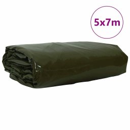 vidaXL Zeil 650g / m² Olijf Groen 5 x 7 m Canvas met PVC-coating