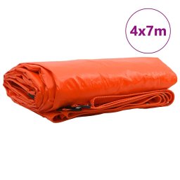 vidaXL Zeil 650g / m² Oranje 4 x 7 m Canvas met PVC-coating