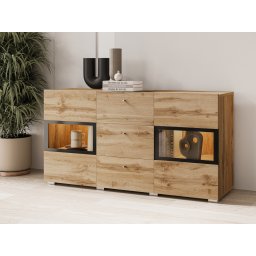 Commode BABEL 2 deuren en 3 lades wotan eik