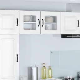 vidaXL Vaatwasserpaneel Kalmar 2 st Hoogglans wit Bewerkt hout