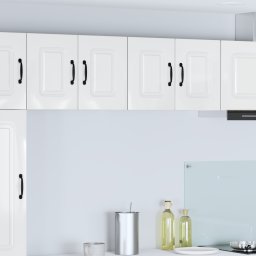 vidaXL Vaatwasserpaneel Kalmar 2 st Hoogglans wit Bewerkt hout