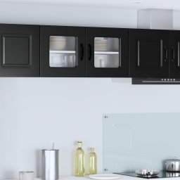 vidaXL Vaatwasserpaneel Kalmar Zwart 80 x 31 x 40 cm Bewerkt hout