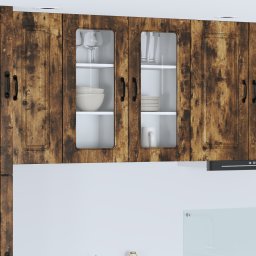 vidaXL Vaatwasserpaneel Kalmar 2 st Gerookt eiken Bewerkt hout