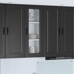 vidaXL Vaatwasserpaneel Kalmar Zwart 40 x 31 x 100 cm Bewerkt hout