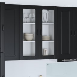 vidaXL Vaatwasserpaneel Kalmar Zwart 80 x 31 x 100 cm Bewerkt hout