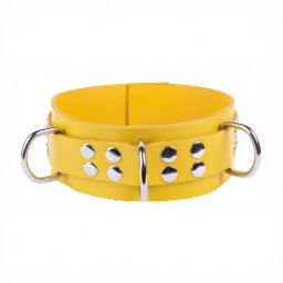 Red Leather Ultra Leather Ketting - Geel