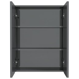 vidaXL Badkamerkast met spiegel 60x15x75 cm MDF glanzend grijs