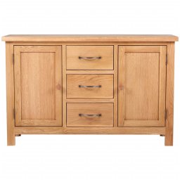 vidaXL Dressoir met 3 lades 110x33,5x70 cm massief eikenhout