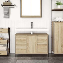 vidaXL Wastafelkast met lades 90x34,5x60 cm sonoma eikenkleurig
