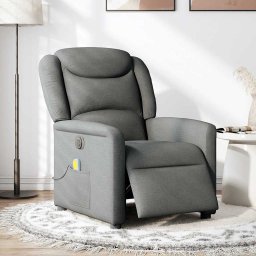 vidaXL Massagestoel elektrisch verstelbaar stof donkergrijs