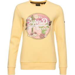 Superdry - Maat XL Vintage Vl Narrative Crew Dames Trui - Geel