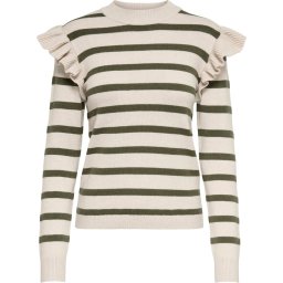 JDY - Maat XS - JDYMARCO L/S STRIPED FRILL PULLOVER KNT Dames Trui
