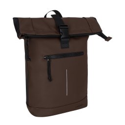 New Rebels Mart New York Mocca 21L Rugzak Rolltop Waterafstotend Laptop 15.6"