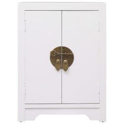 vidaXL Nachtkastje 38x28x52 cm paulowniahout wit