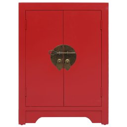 vidaXL Nachtkastje 38x28x52 cm paulowniahout rood