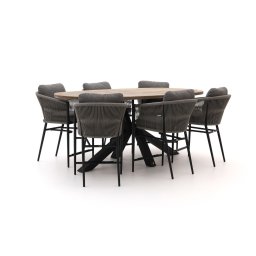 + 15% kassakorting | Bellagio Mineo/ROUGH-Y Ellips 240cm high dining tuinset 7-delig - Laagste prijsgarantie!