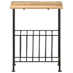 vidaXL Tijdschriftenrek 40x30x50 cm massief mangohout en staal